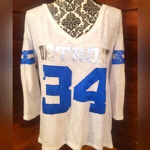 Victoria's Secret Pink Detroit Lions 3/4 sleeve T shirt Large